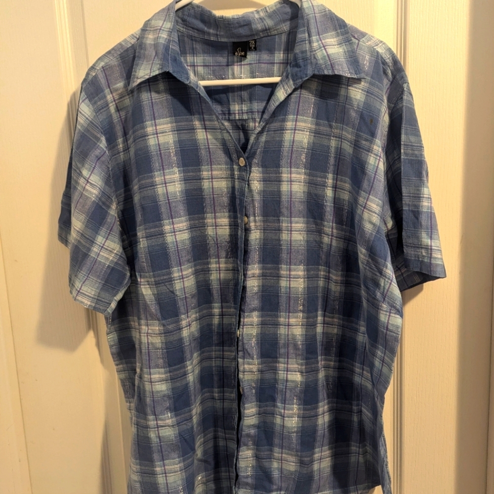 Women's eShe 2XL plaid shirt